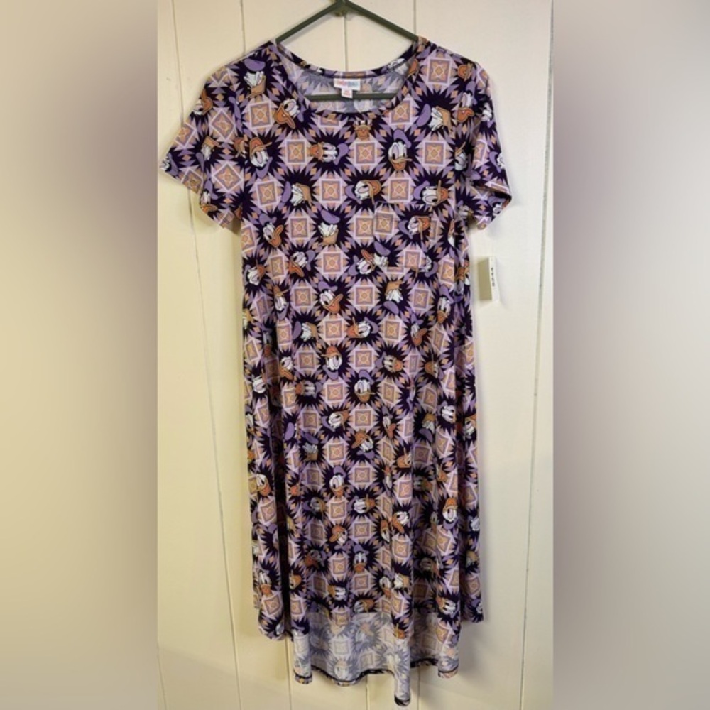 LuLaRoe Disney Carly Donald Duck Dress XS